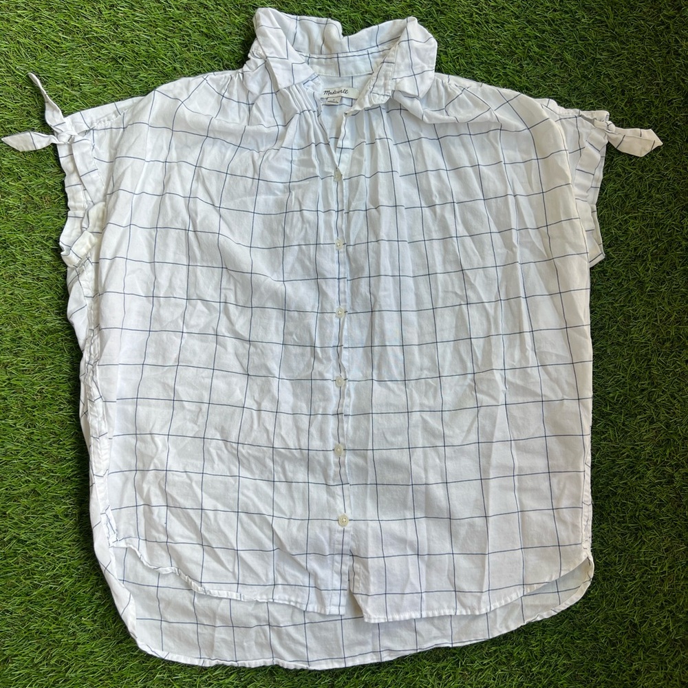 Madewell Central Tie-Sleeve Shirt Size Small